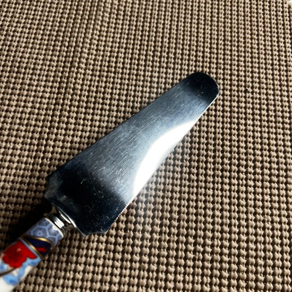 Prill‎ Sheffield England Cake Pie Server Imari Floral Porcelain Handle Stainless